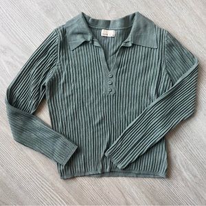 Ribbed Polo Long Sleeve